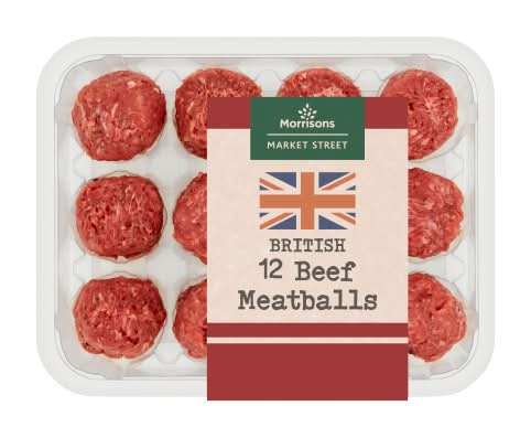 Morrisons The Butchers on Market Street British Beef Meatballs (12 pack)