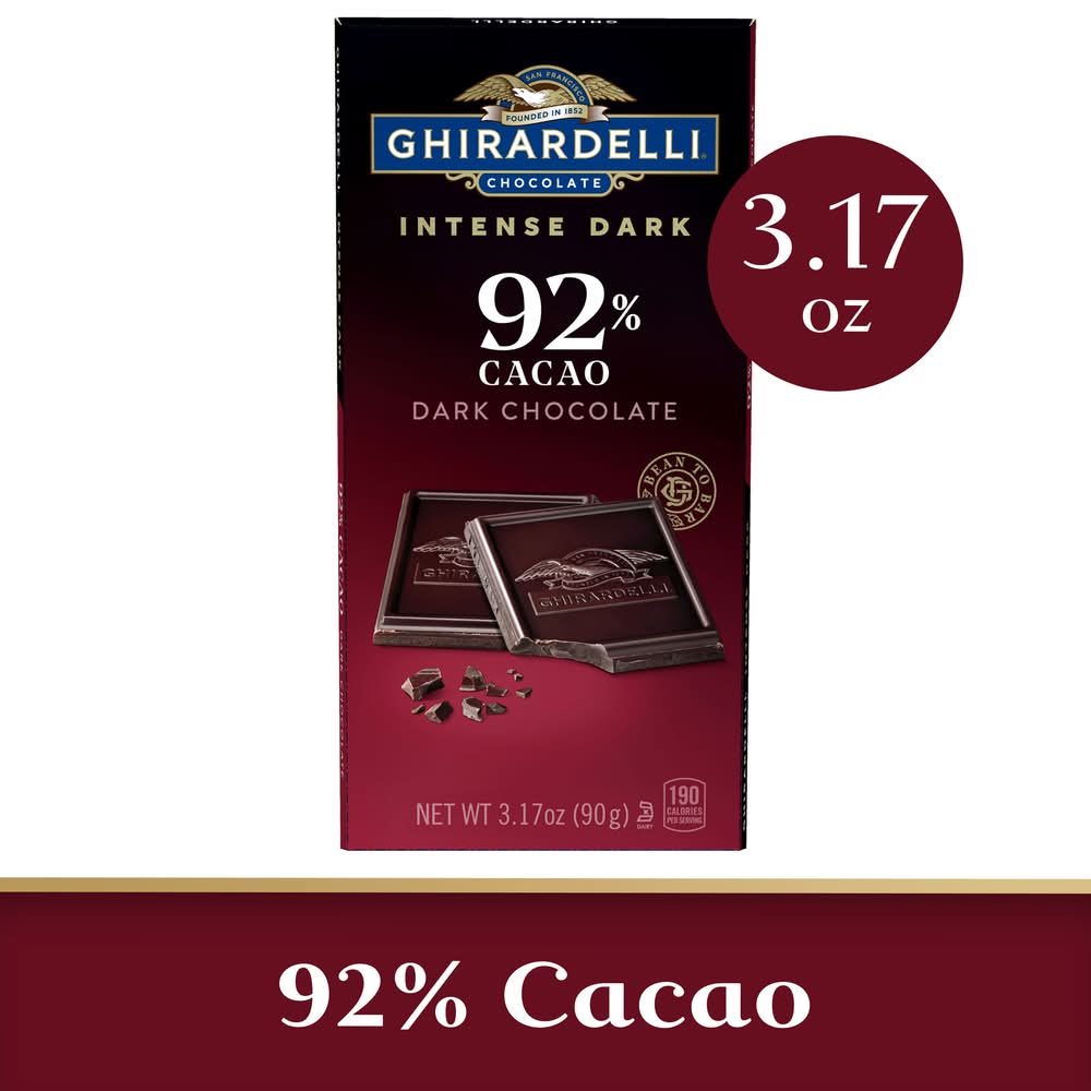 Ghirardelli 92% Cacao Intense Dark Chocolate (3.2 oz)