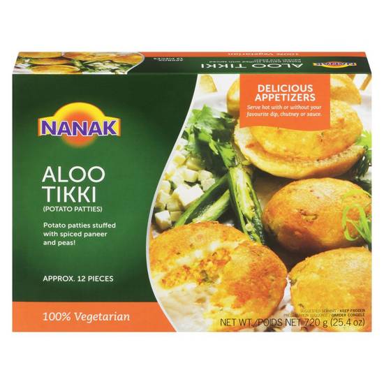 Nanak Aloo Tikki Potato Patties (approx 12 units, 720 g)