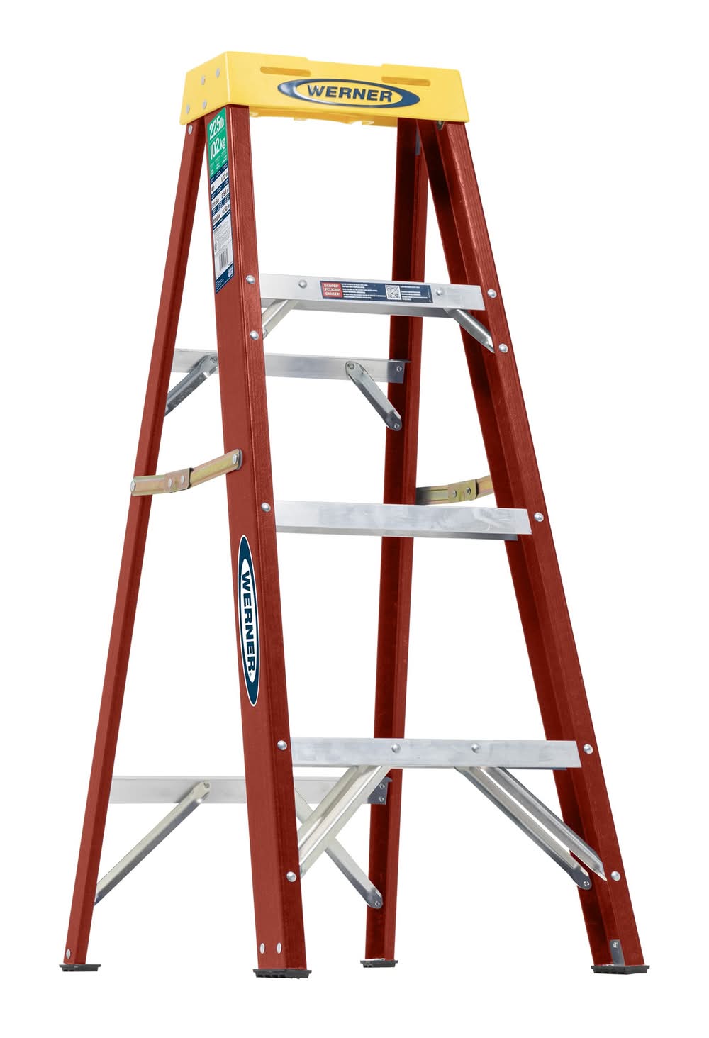 Werner FS204P2025 4-ft ( 8-ft Reach Height ) Fiberglass Type 2 - 225 lbs. Load Capacity Step ladder
