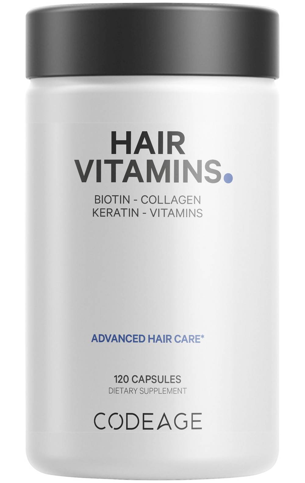 Hair Vitamins With Biotin 10000 Mcg, Keratin, Collagen, Zinc, Probiotics, Omega-3 & Enzymes (120 Capsules)