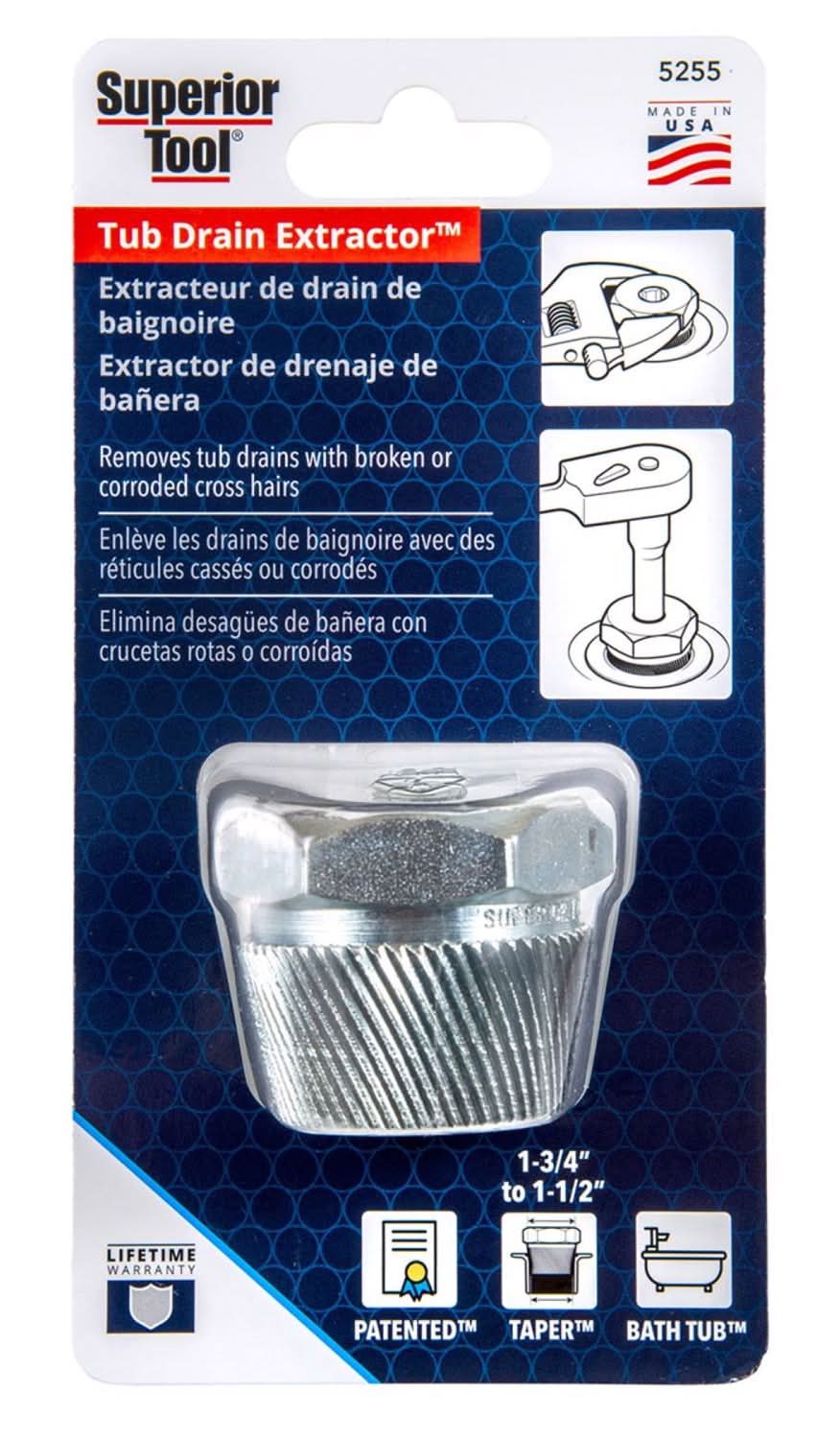 Superior Tool Tub Drain Extractor 1 Pc