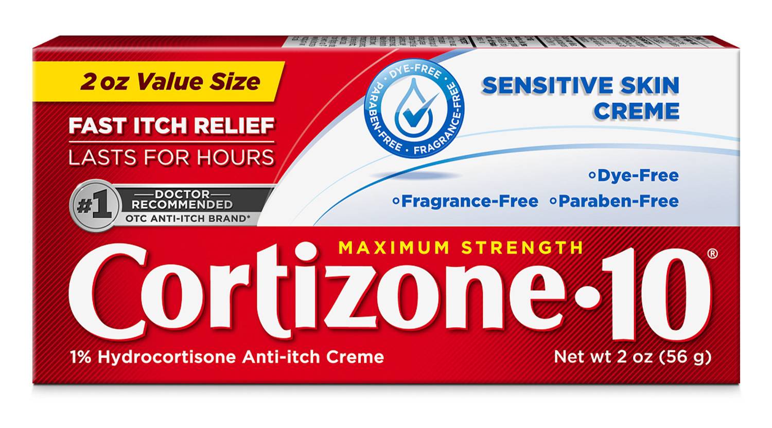Cortizone-10 Maximum Strength Value Size Sensitive Skin Anti-Itch Creme (2 oz)
