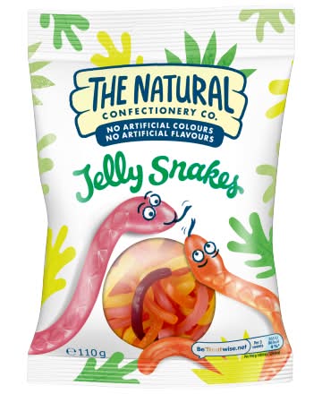 The Natural Confectionery Co. Assorted, Gum and Candy Jelly Snakes (110g)