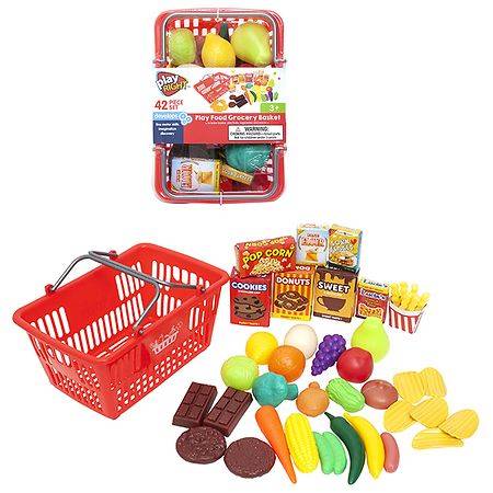 Playright Play Food Grocery Basket (42 ct)