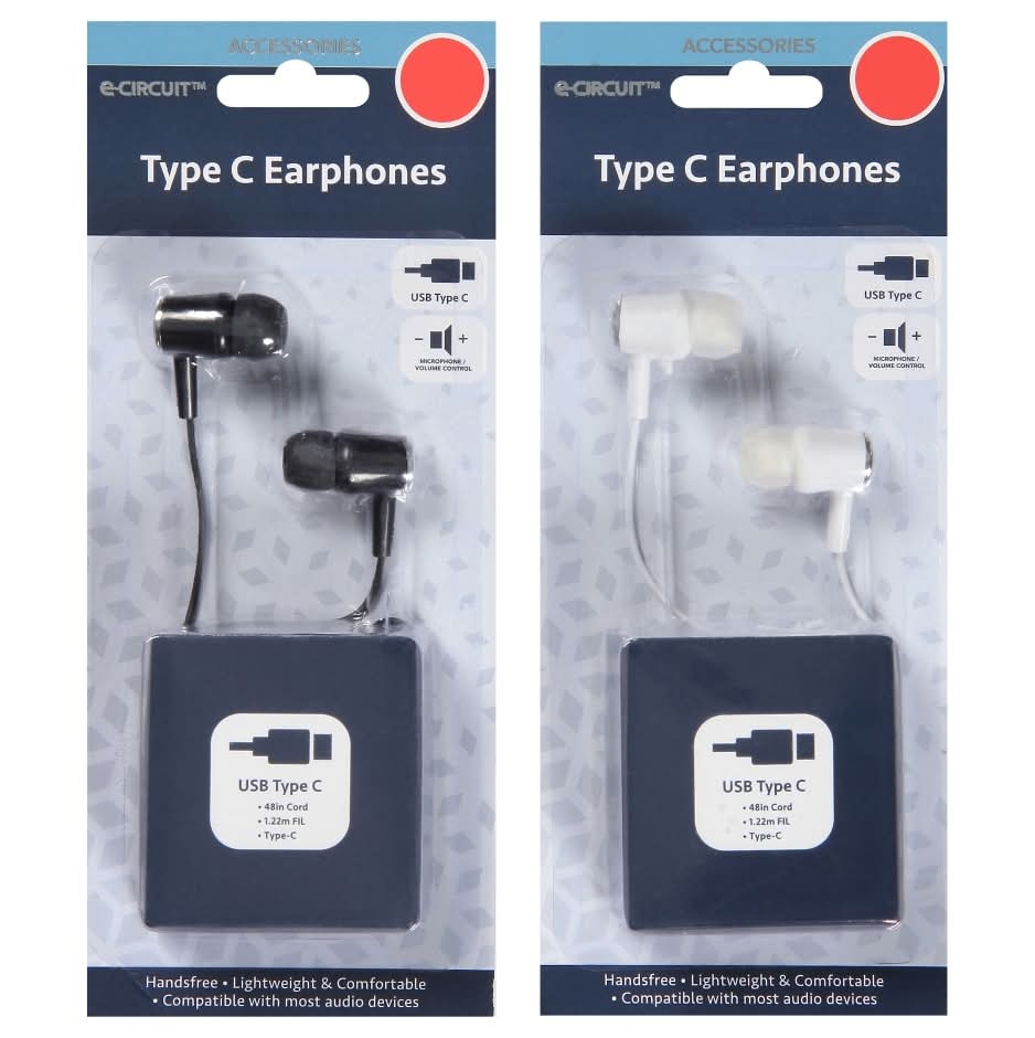 E-Circuit Type C Earphones, 1-ct. Pack