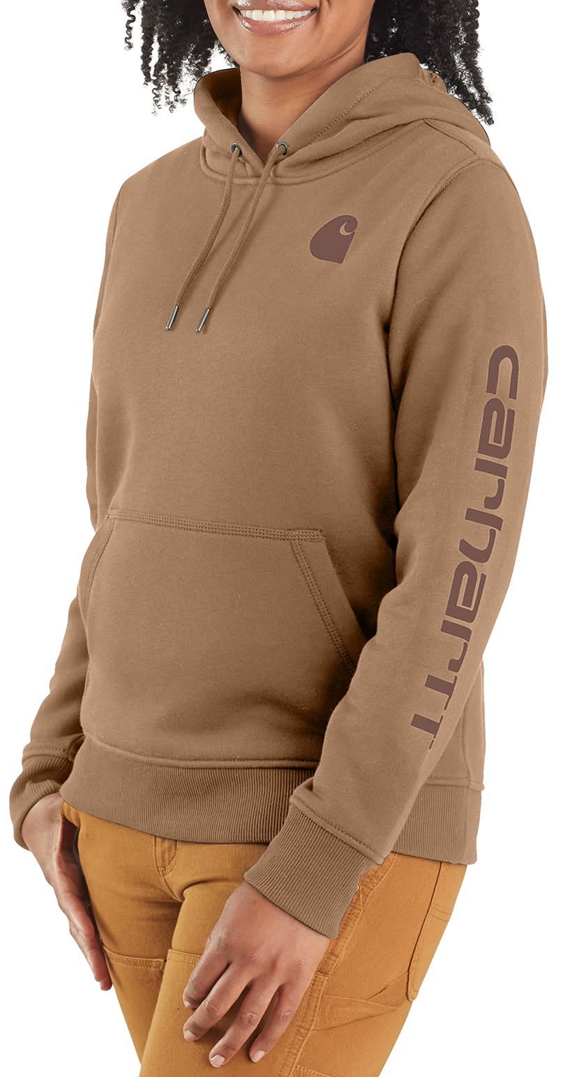 Carhartt Women's Clarksburg Graphic Sleeve Hoodie (Flaxseed, M)