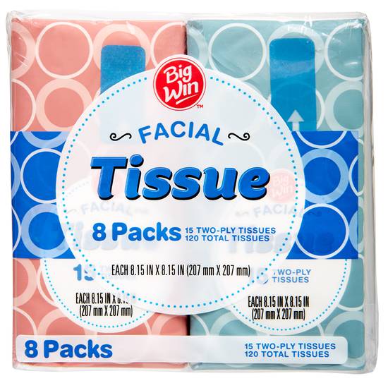Big Win Facial Tissue Pocket Pack (8 ct)