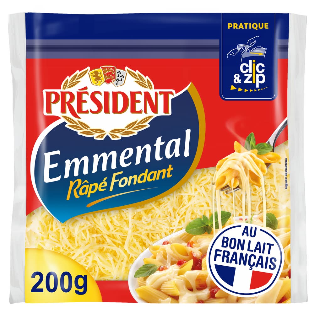 Président - Fromage emmental râpé fondant (200g)