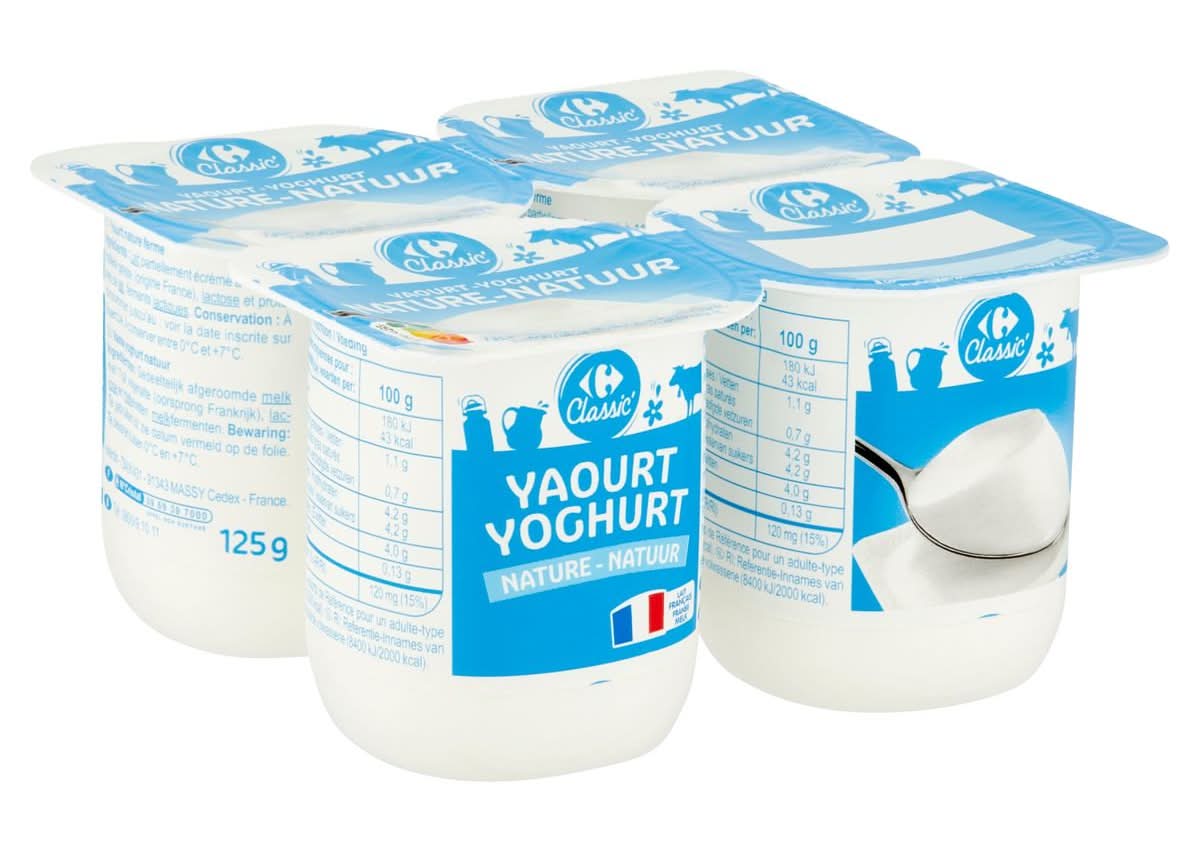 Carrefour Classic'' Yaourt Nature 4 x 125 g