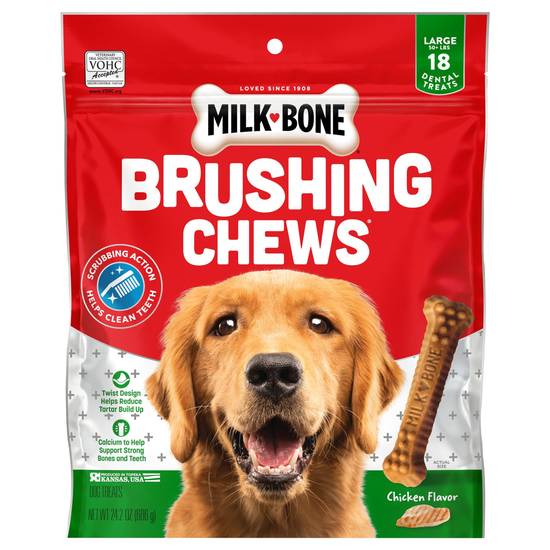 Milk-Bone Brushing Chews Dental Large Dog Treats (18 ct)