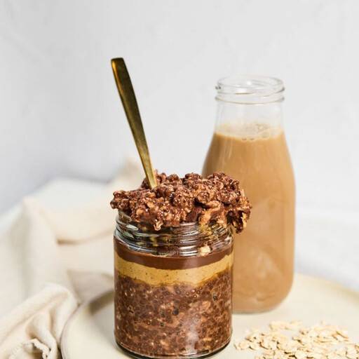Overnight Protein Snickers Oatmeal