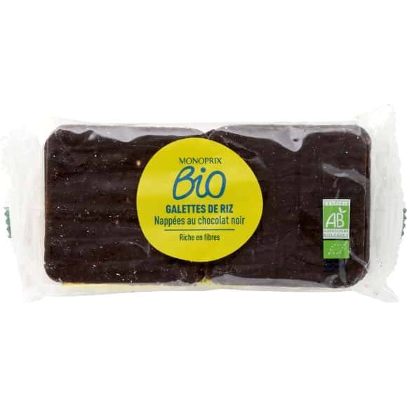 Monoprix Bio Galettes De Riz Nappées De Chocolat Noir Bio Le Paquet De 100 G