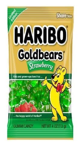 Haribo Gold Bears Gummi Candy, Strawberry (4 oz)