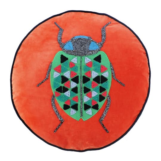 Jonathan Adler x Michaels Round Bug Beaded Pillow, 18 in