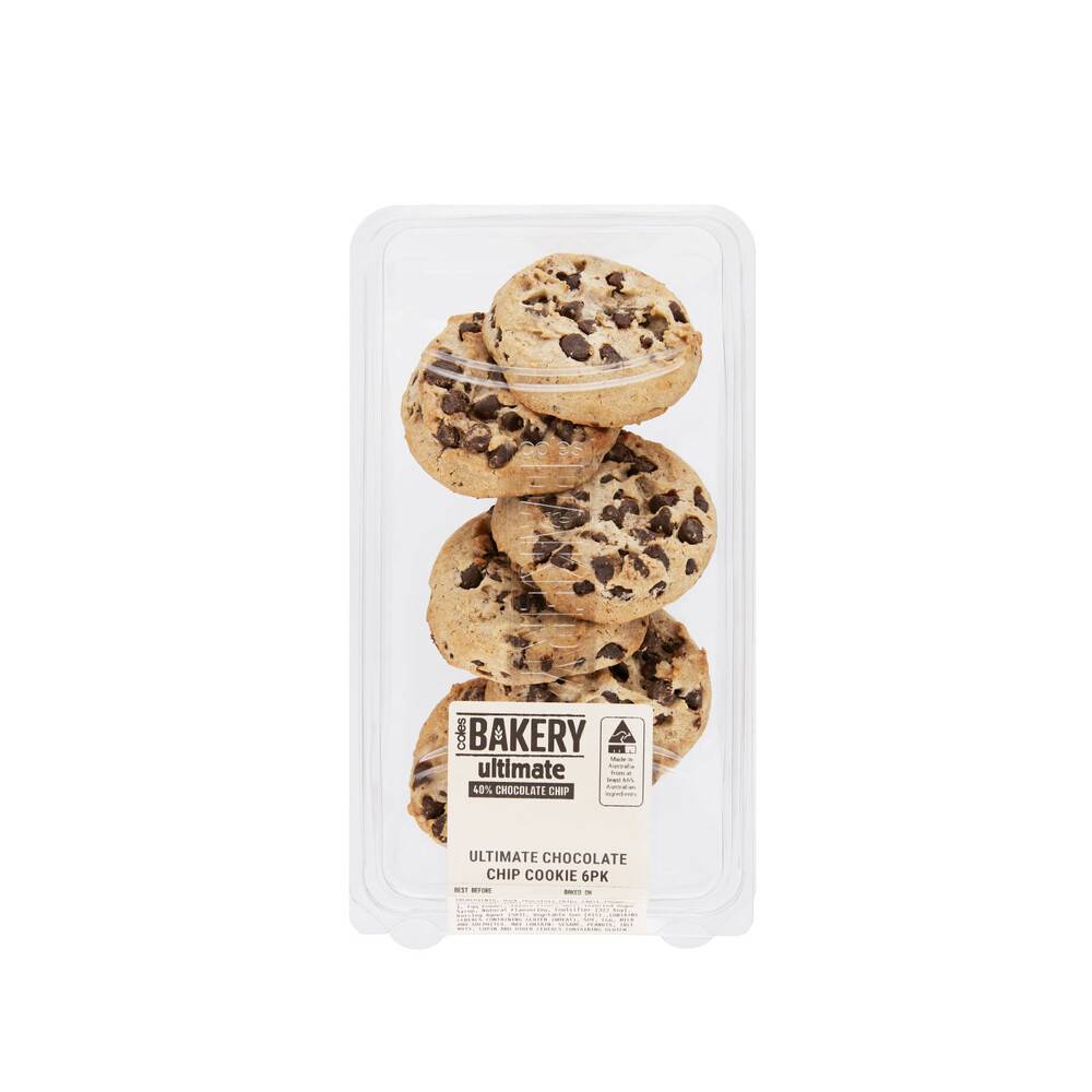 Coles Bakery Ultimate Chocolate Chip Cookie 6 pack