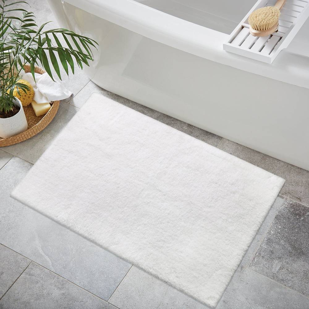 allen + roth 24-in x 40-in White Polyester Bath Mat | 26614