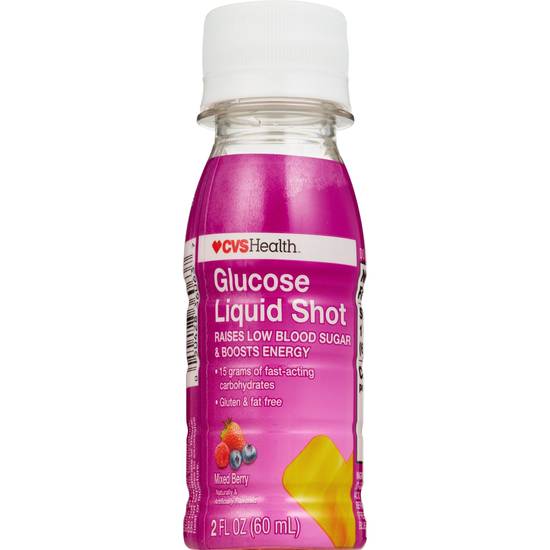 CVS Health Glucose Liquid Shot, Mixed Berry