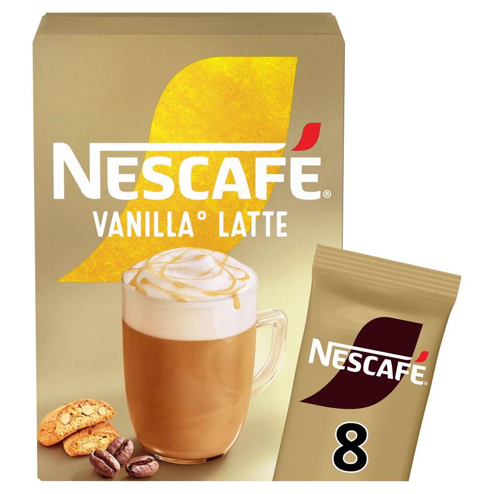 Nescafe Gold Vanilla Latte Instant Coffee Sachets x8