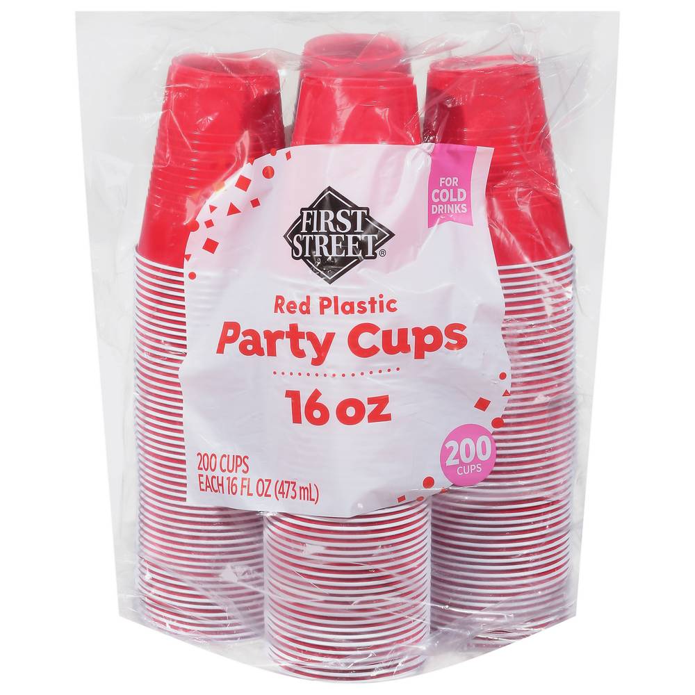 First Street Plastic Party Cups, Red (200 ct)