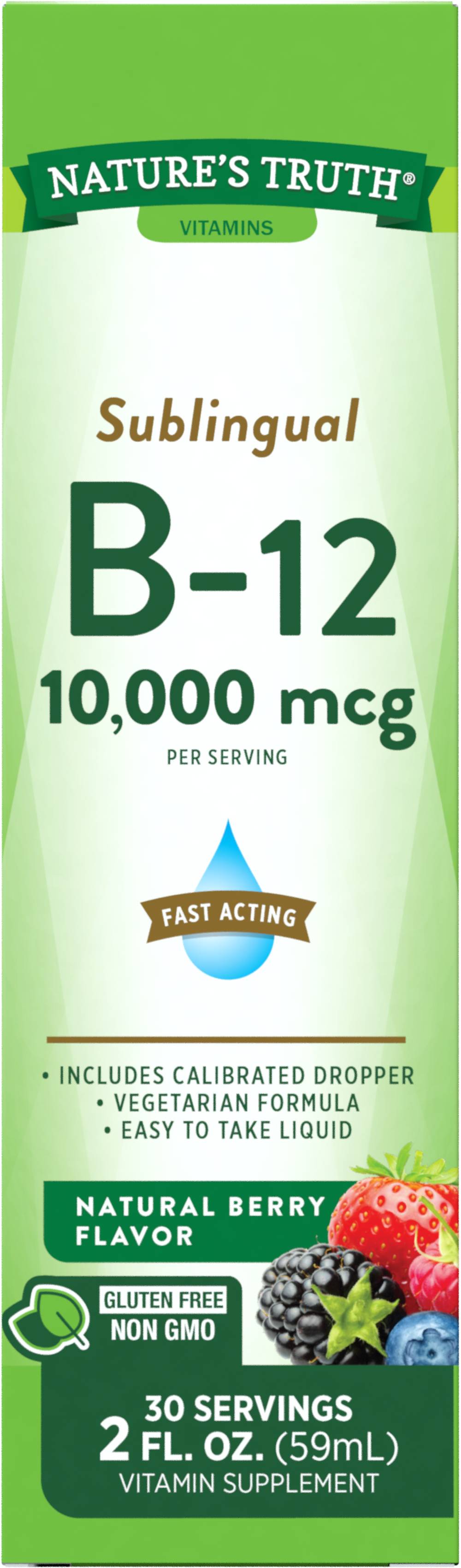 Nature's Truth Sublingual B-12 10,000 Mcg Berry Flavor (2 fl oz)