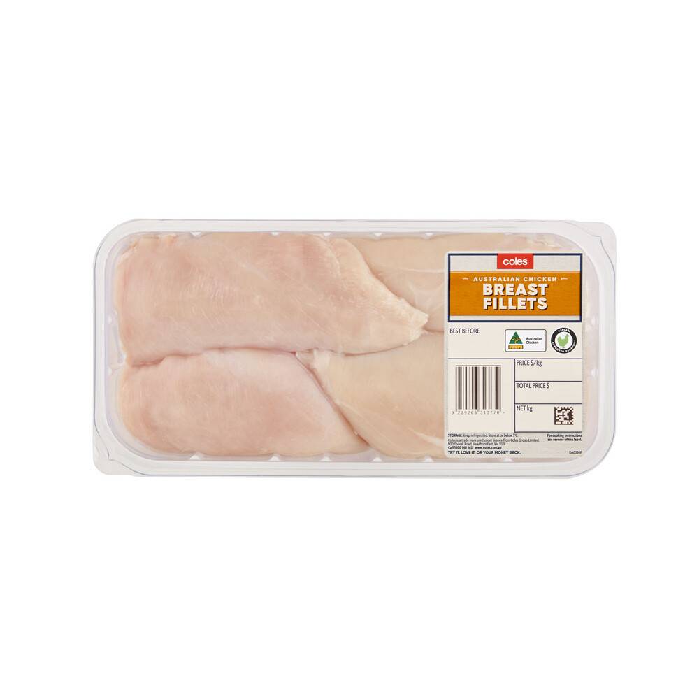 Coles RSPCA Approved Chicken Breast Fillets Large Pack approx. 1.4kg
