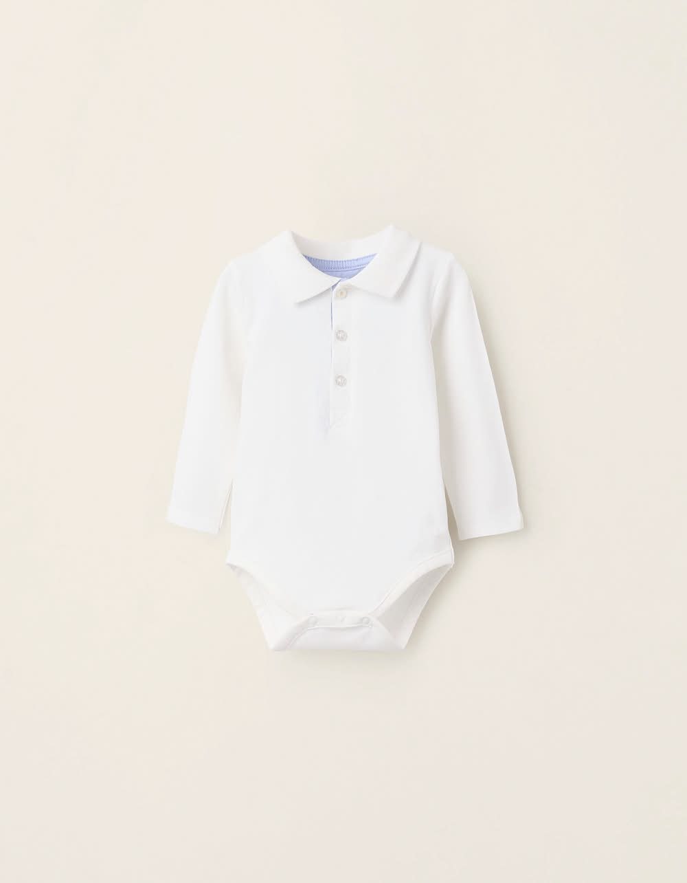 Body-Polo De Manga Comprida Para Recém-Nascido, Branco (Branco - 3/6M)