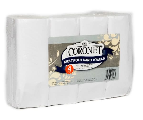 Coronet Multifold Hand Towel, 3.74 × 3.59 In, White (1000 ct)