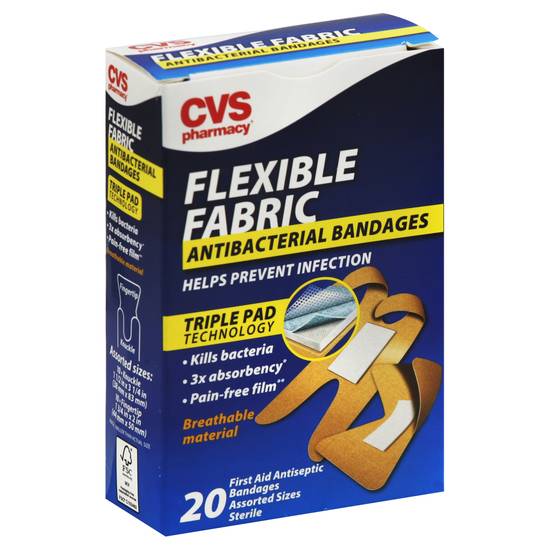 Cvs Pharmacy Flexible Fabric Anti-Bacterial Bandages