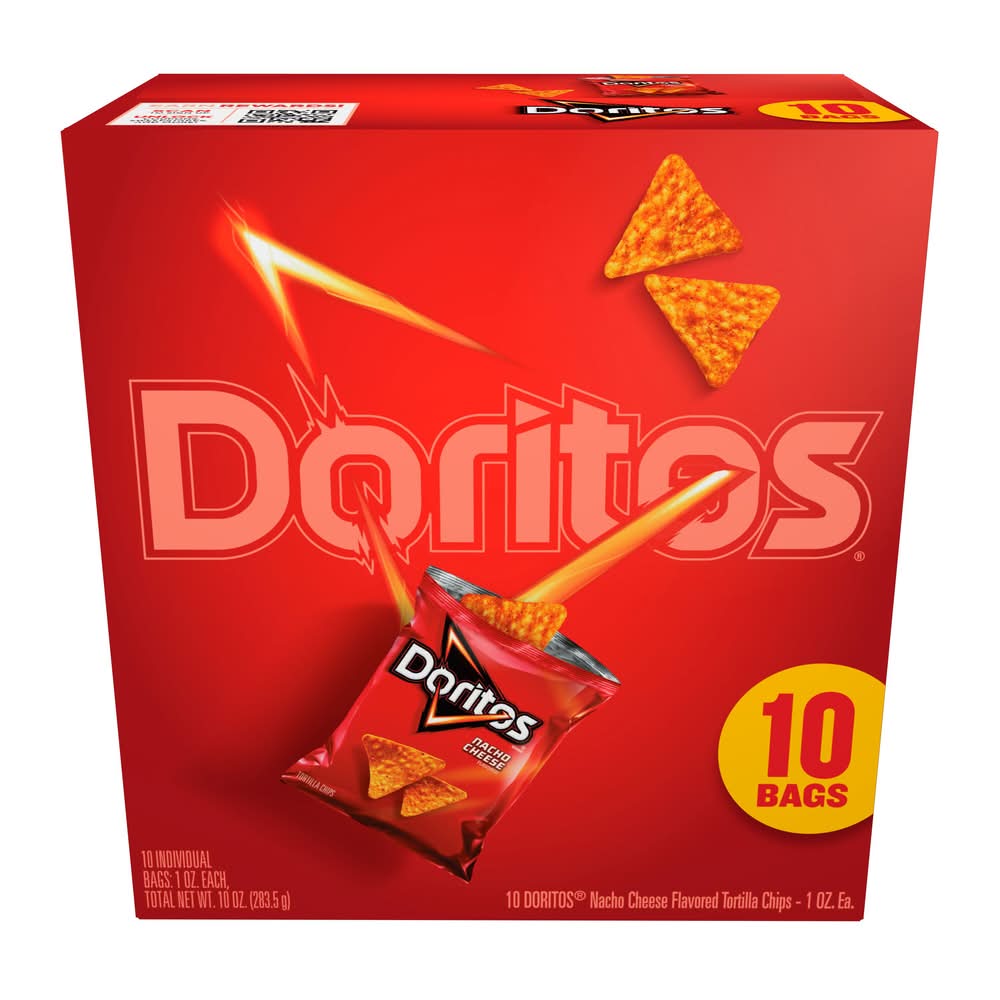 Doritos Tortilla Chips, Nacho Cheese (10 x 1 oz)
