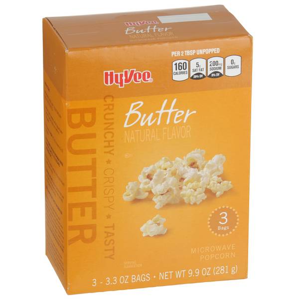 Hy-Vee Butter Microwave Popcorn 3-3.3 Oz