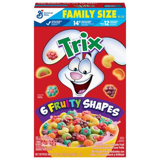 Trix General Mills Fruity Whole Grain Cereal 6 Fruity Shapes