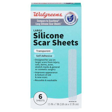 Walgreens Odorless Transparent Large Silicone Scar Sheets