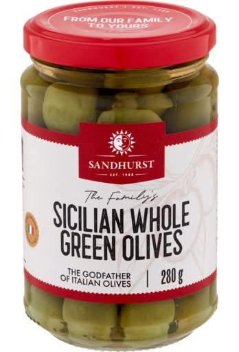 Sandhurst Olives Sicilian Green 280g