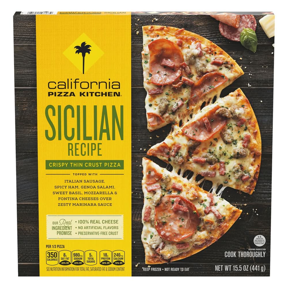 California Pizza Kitchen Crispy Thin Crust Frozen Pizza, Sicilian (15.5 oz)