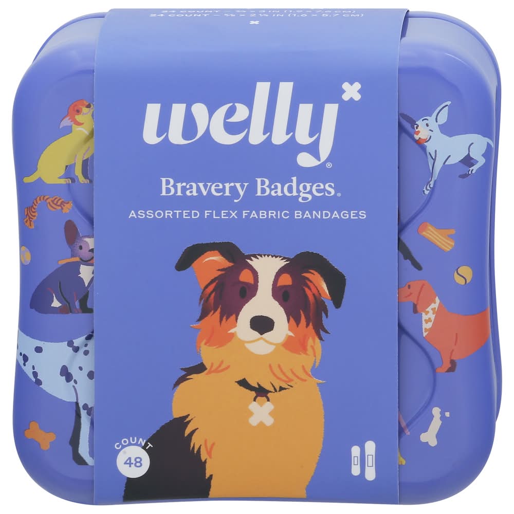 Welly Bravery Badges Assorted Flex Fabric Bandages (48 ct)