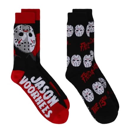 Young Mens Licensed Crew Socks 2-Pairs Friday the 13th