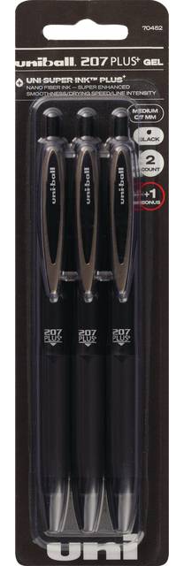 Uni-Ball 207 Plus+ Retractable Gel Pen, Medium Point
