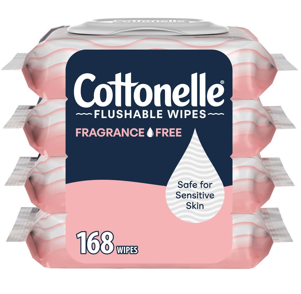 Cottonelle Flushable Wet Wipes, 7.25x5 in (4 x 42 ct)