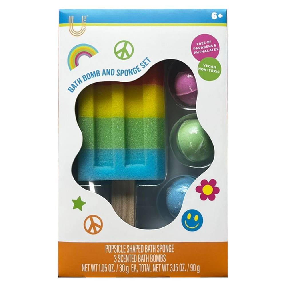 U Style Popsicle Bath Bomb & Sponge Set