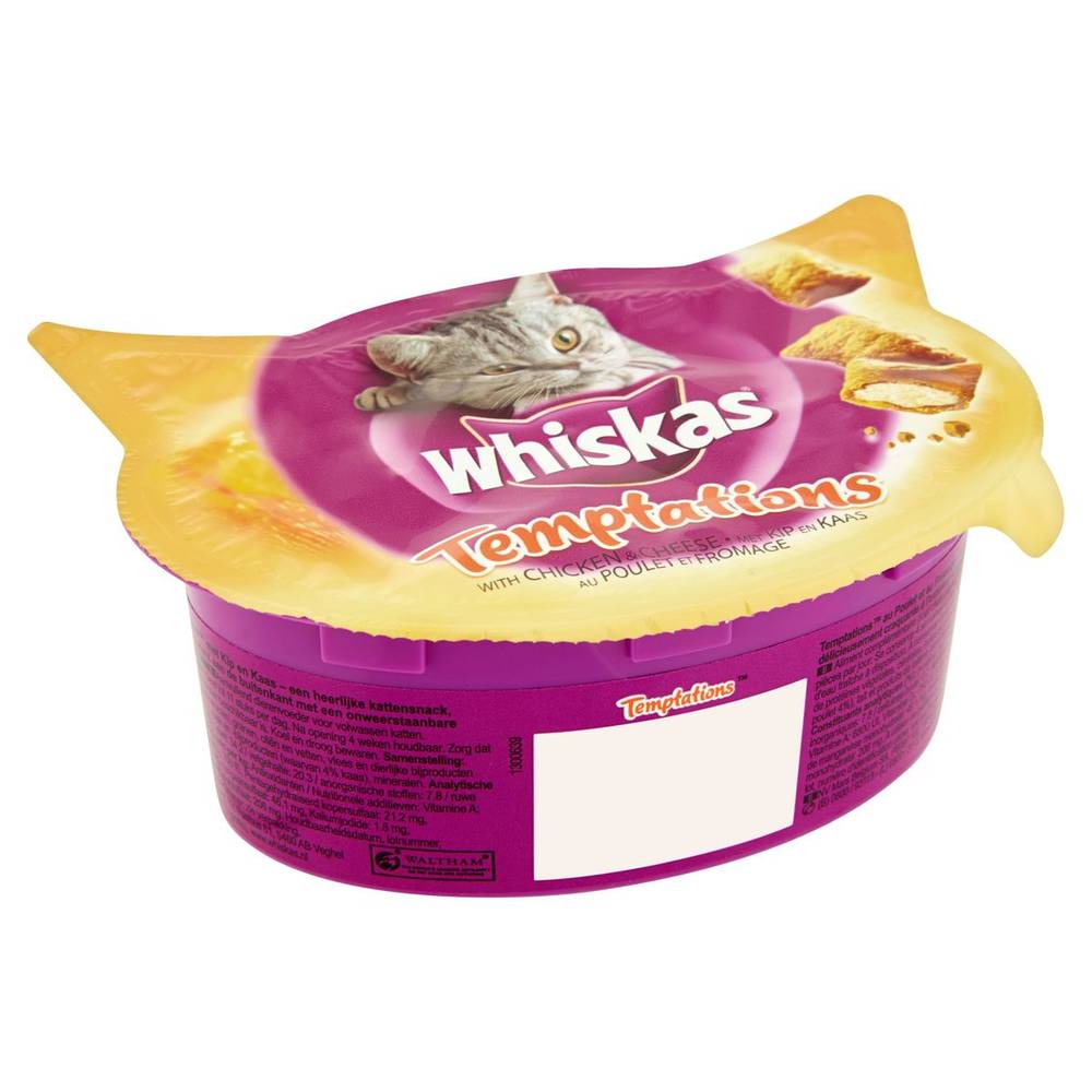 Whiskas Temptations Snack Chat au Poulet et Fromage 60 g