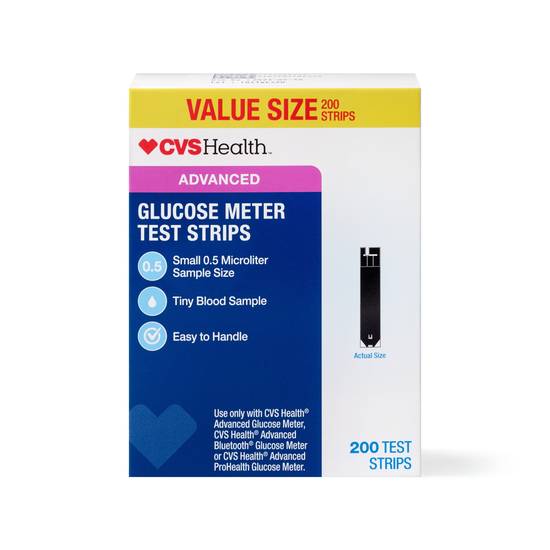 CVS Health Advanced Glucose Meter Test Strips, 200 CT