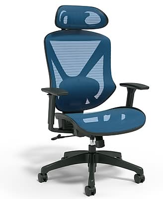 Staples Ergonomic Task Chair, Mesh, Ergonomic, Lumbar Support, Blue