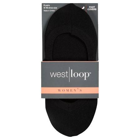 West Loop Basic Sheer Nylon Black Foot Covers (black)