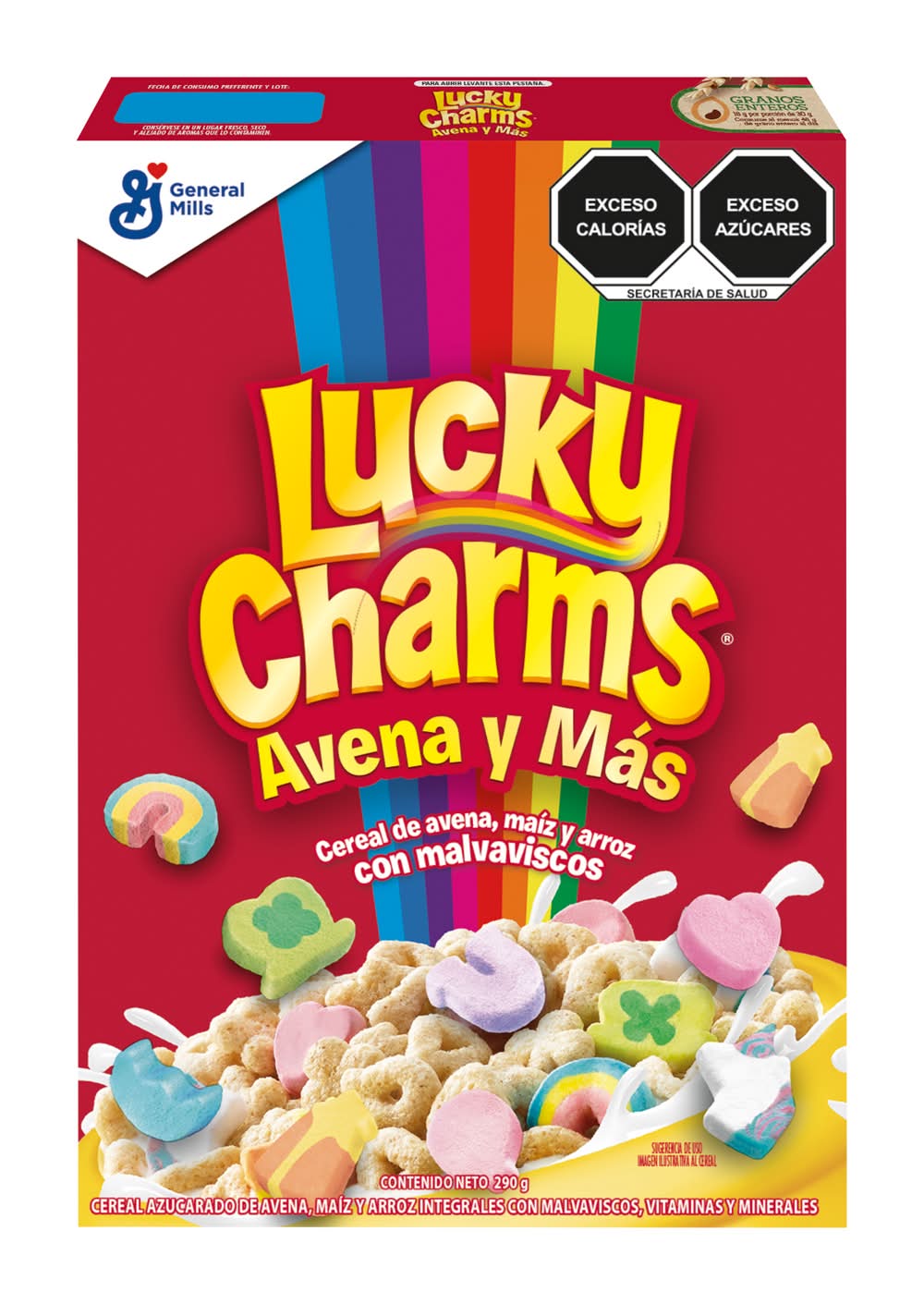 Lucky Charms · Cereal de avena, maíz y arroz, malvaviscos (290 g)