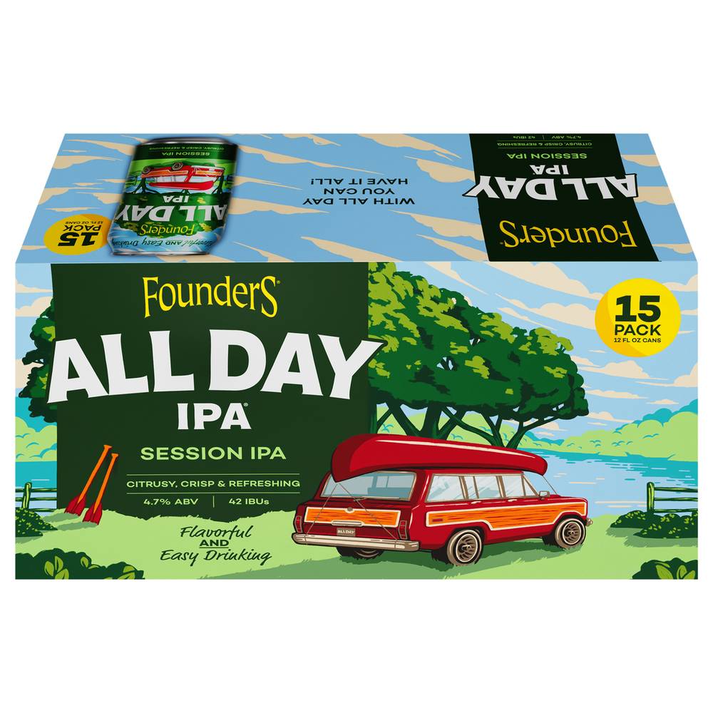 Founders All Day Ipa Session Ale Beer (15 pack, 12 fl oz)