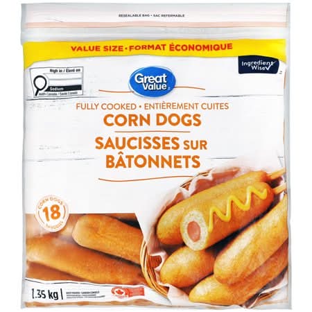 Great Value Fully Cooked Corn Dogs (1.35 kg, 18 ct)