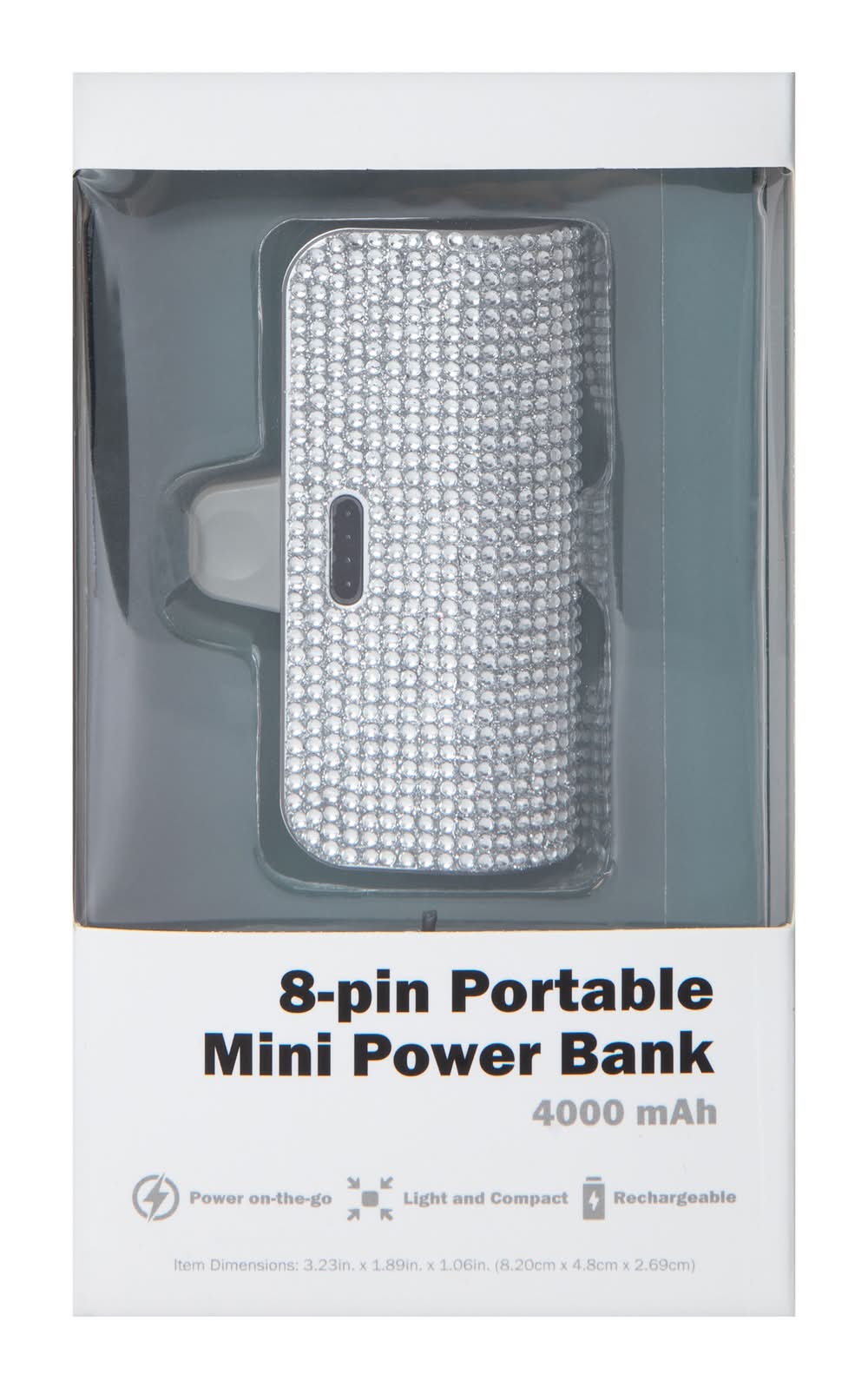 8-Pin Portable Mini Power Bank 4000mAh SIlver