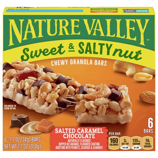 Nature Valley Sweet & Salty Salted Caramel Chocolate Chewy Bars (6 x 1.2 oz)