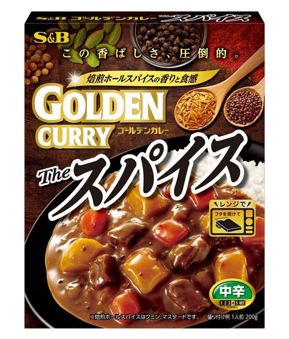 S&B(エスビー)   ゴールデンカレー レトルト ザ・スパイス 中辛 (200g)